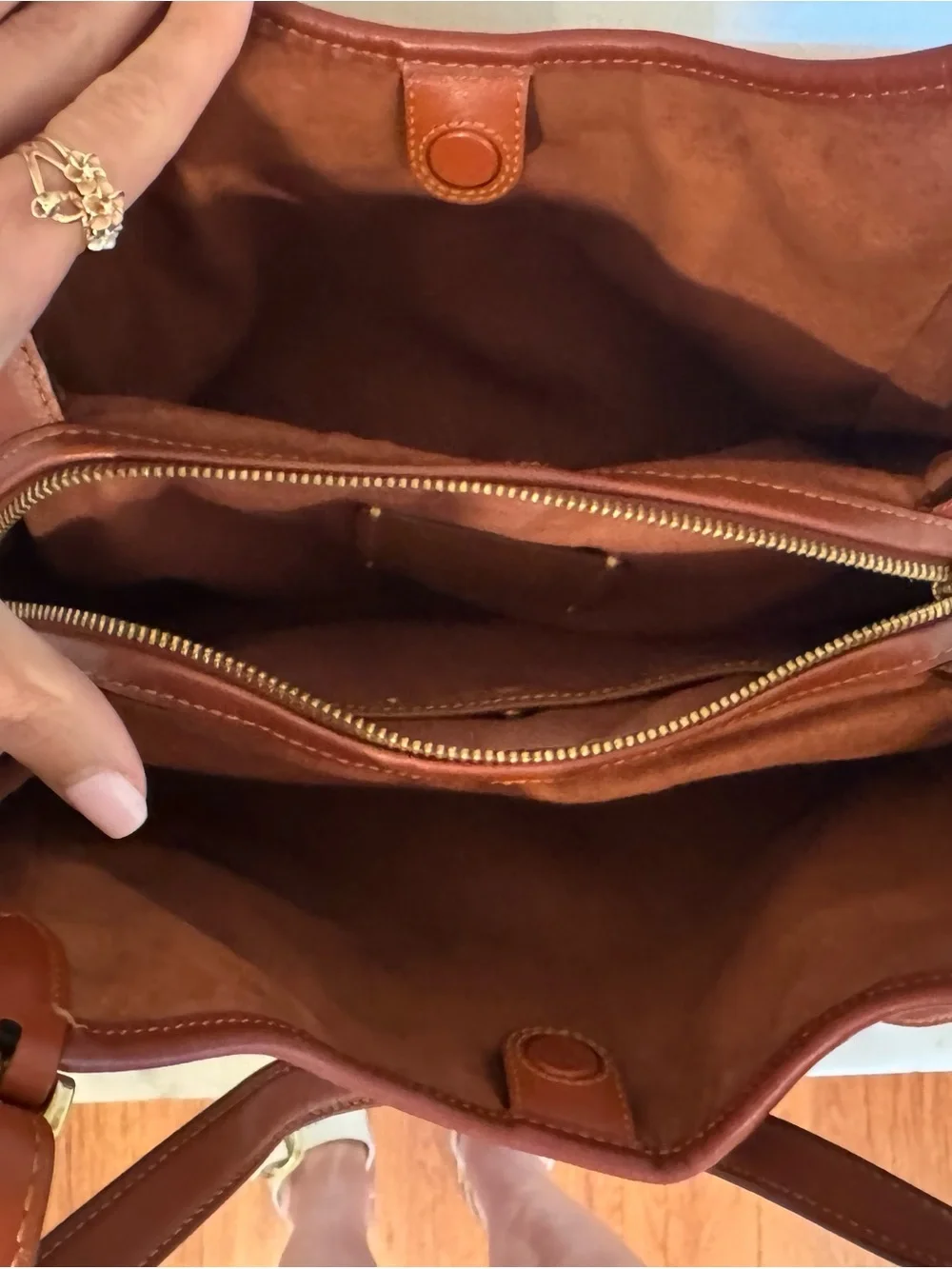 COACH Lori Leather/Canvas Logo Shoulder Bag.